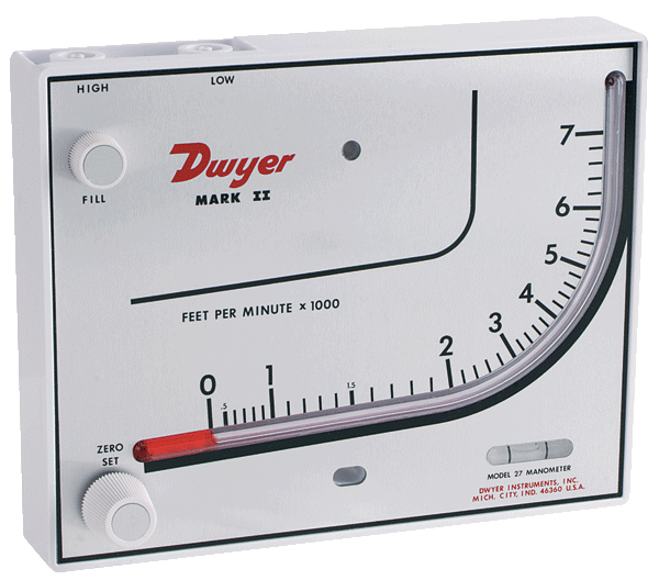 Dwyer Molded Plastic Air Velocity Meter, Series Mark II